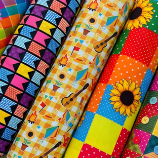 Tecido Oxfordine Digital Junino 1,50mt Estampado Festa Junina Florido Xadrez Alta Qualidade em Oferta na Shopee