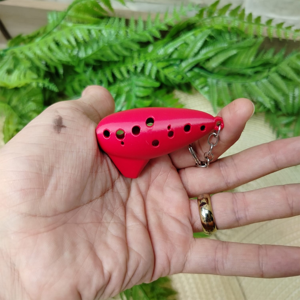 Chaveiro Ocarina Zelda - Presente Geek - Mini Ocarina Decorativa com Som