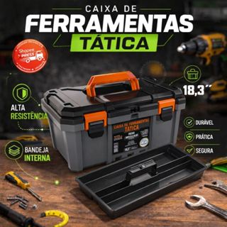 Caixa de Ferramentas Tática Resistente com Bandeja Interna Organizadora Profissional Multiuso em Oferta na Shopee