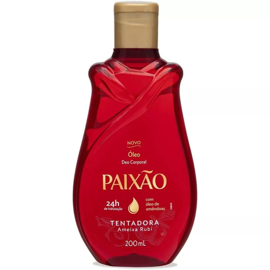 Óleo Desodorante Corporal Paixão Amêndoas Tentação Ameixa Rubi 200ml
