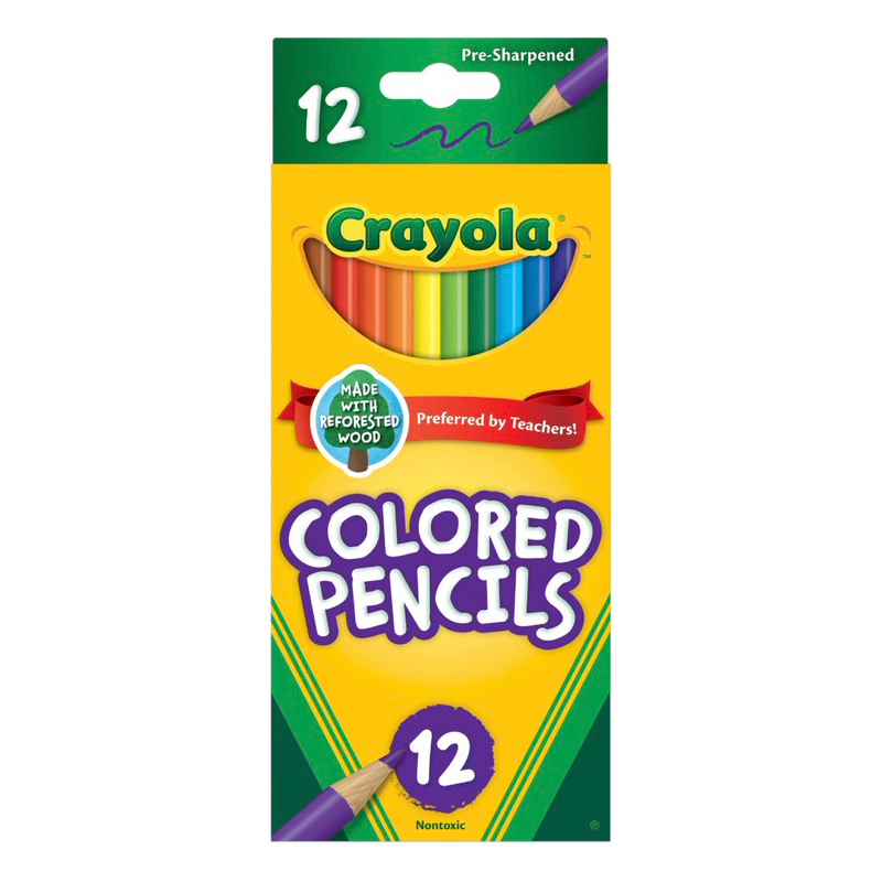 Lápis de Cor Crayola 12 Cores Original | Lápis Colorido Infantil Escolar Não Tóxico