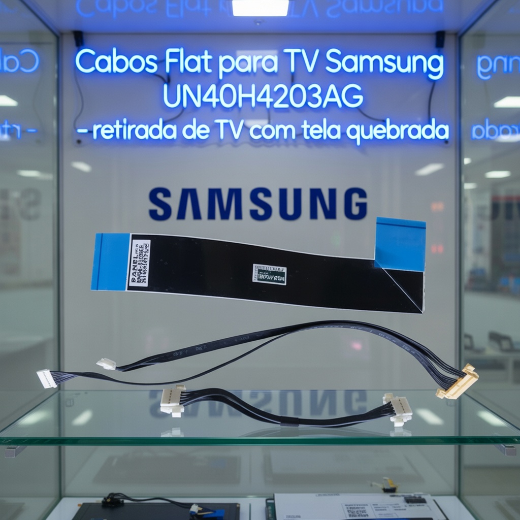 Cabos Flat para TV Samsung UN40H4203AG - retirada de TV com tela quebrada