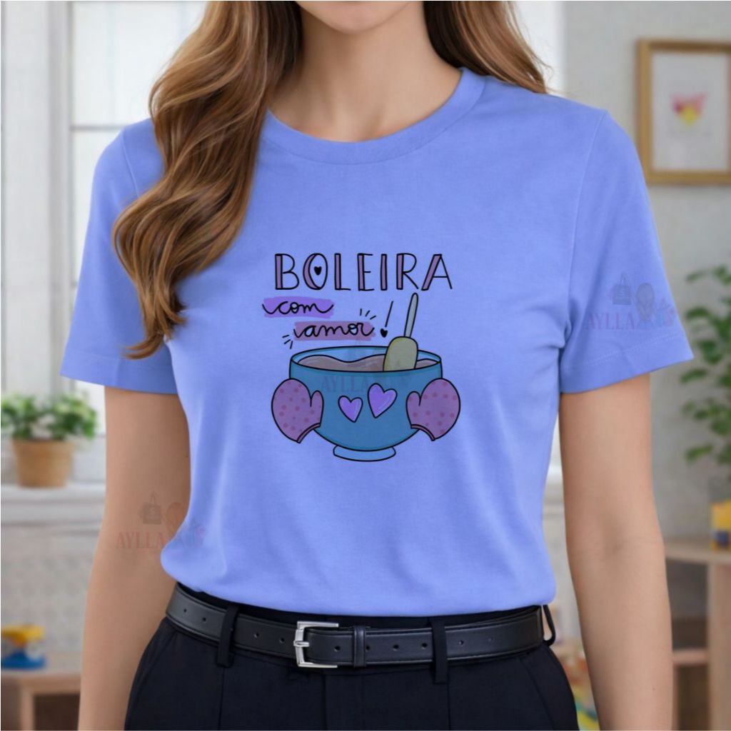 Tshirt AZUL Blusa feminina , FISIOTERAPIA , BOLEIRA PROFISSÃO, COZINHA, MOVIMENTO, CRISTÃ,PLUS SIZE