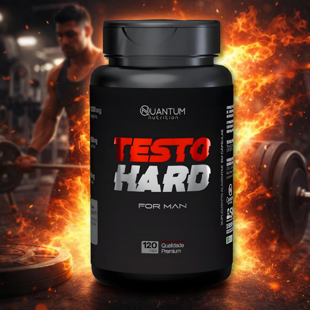 KIT 1 - 3 Testo Hard 120 a 360caps + Energia  Suplemento Pré Treino Pre Workout Ganho Massa Quantum Nutrition