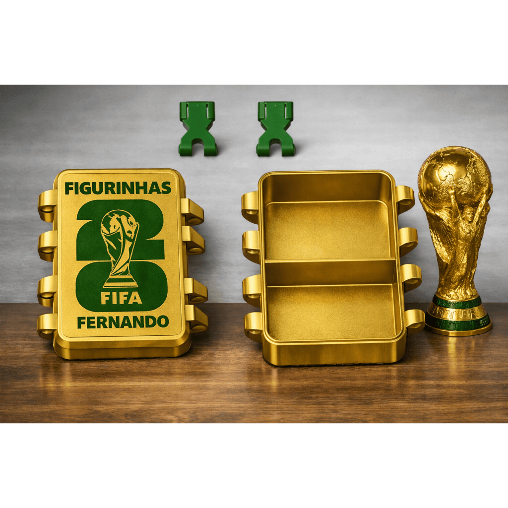 Caixa para Figurinhas da Copa do Mundo 2026 - Impressão 3D - Personalizada - Capacidade 300un
