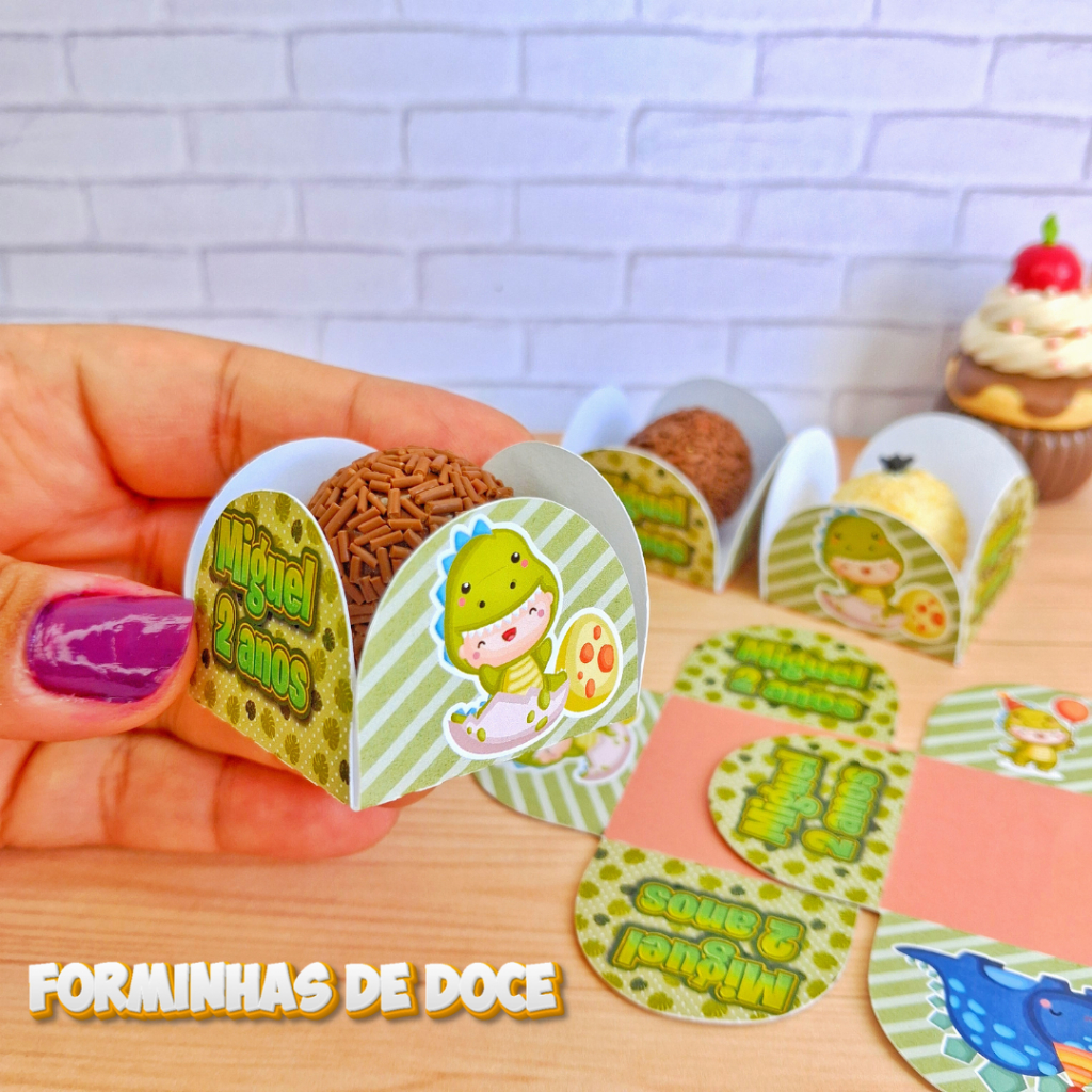 Forminha de Doces DINOSSAURO BABY Personalizada no Tema /Lembrancinha de Festa /Aniversário