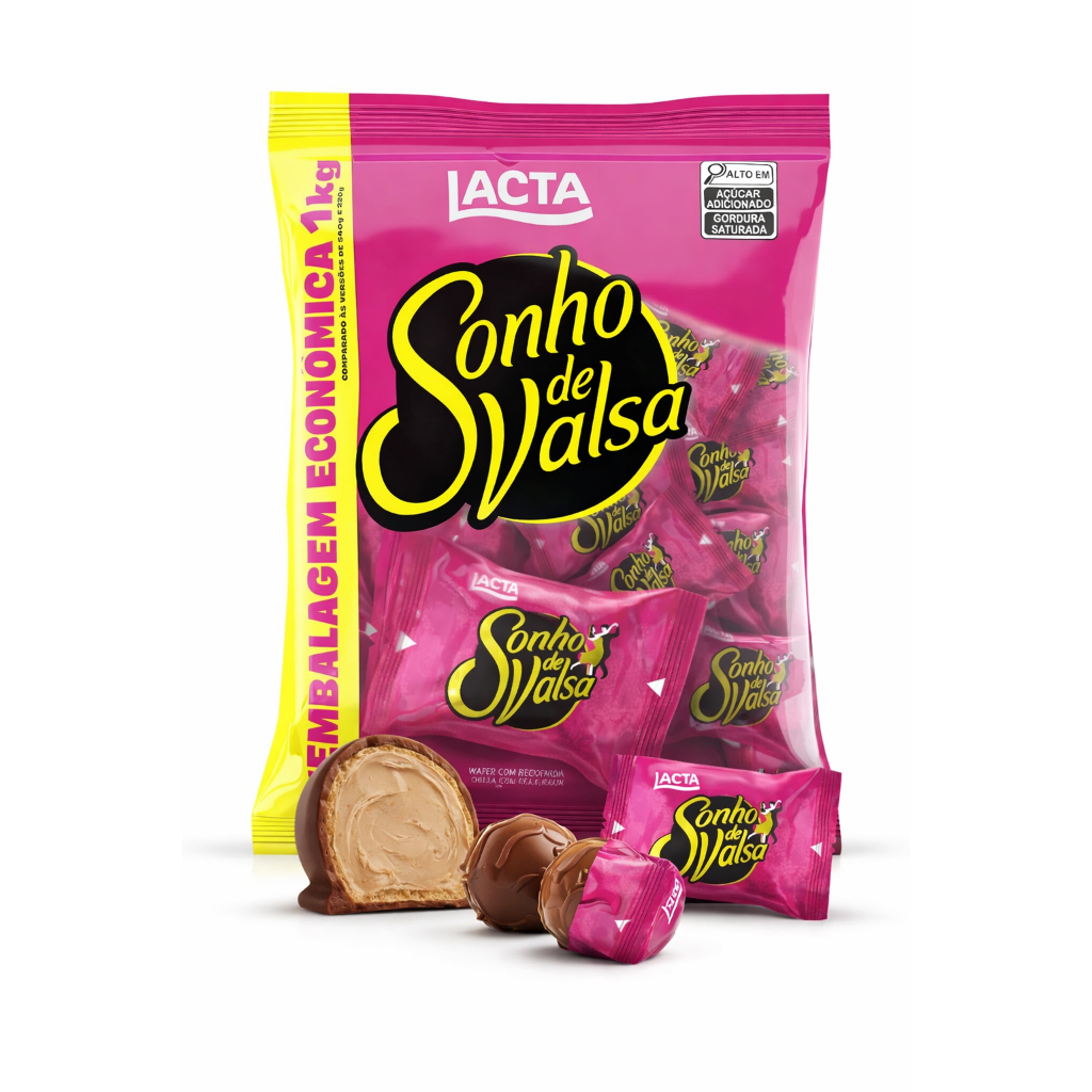 Bombom Sonho de Valsa 1kg Lacta – Chocolate Recheado com Creme de Amendoim e Castanha de Caju | Pacote Econômico Sortido em Oferta na Shopee