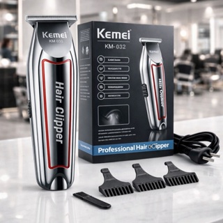 Máquina de Acabamento Kemei KM-032 Profissional Sem Fio Recarregavel+ Kit de Pentes em Oferta na Shopee