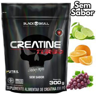 Creatina Monohidratada TURBO Refil Black Skull 300g - Creatine p/ Energia Força Ganho de Massa em Oferta na Shopee