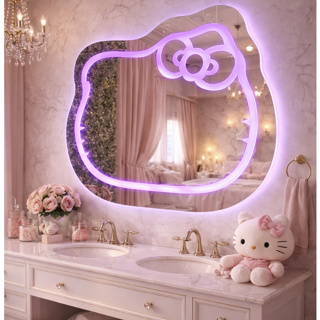 Espelho Hello Kitty LED 70x65 Infantil Decorativo Controle 3 Cores Vidro Premium em Oferta na Shopee
