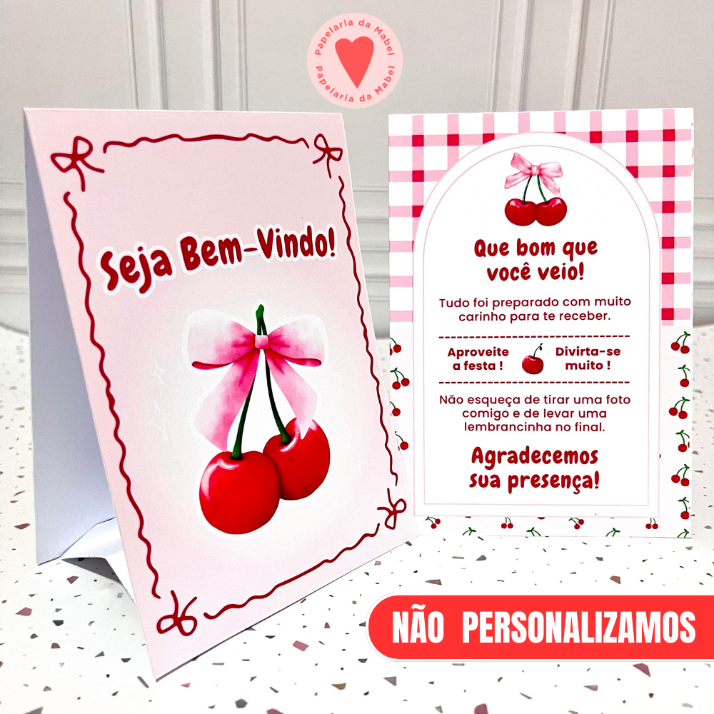 5 a 40 Centro de Mesa - PEGUE E MONTE - CEREJA CEREJINHA - Plaquinha Agradecimento - Decoração Festa de Aniversário em Oferta na Shopee