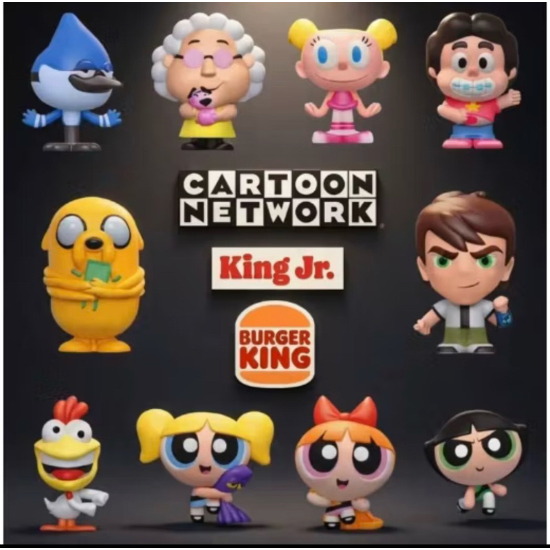 Bonecos Cartoon Network - Burger King 2026 Jake, florzinha ,docinho, lindinha,frango,mordecai,ben10,Steven universo,Didi