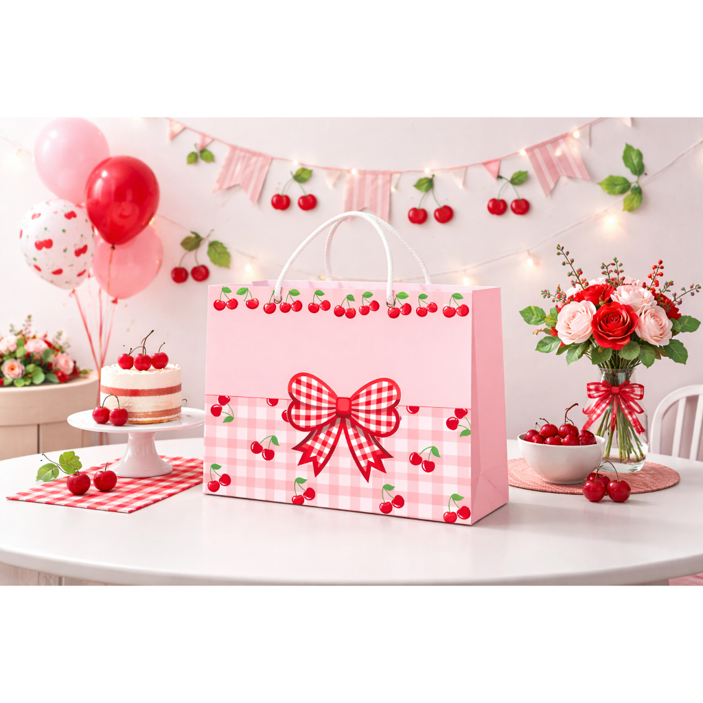 Sacola Cereja/Cerejinha Personalizado | Sacolinha | Lembrancinha | Aniversário l festa Infantil