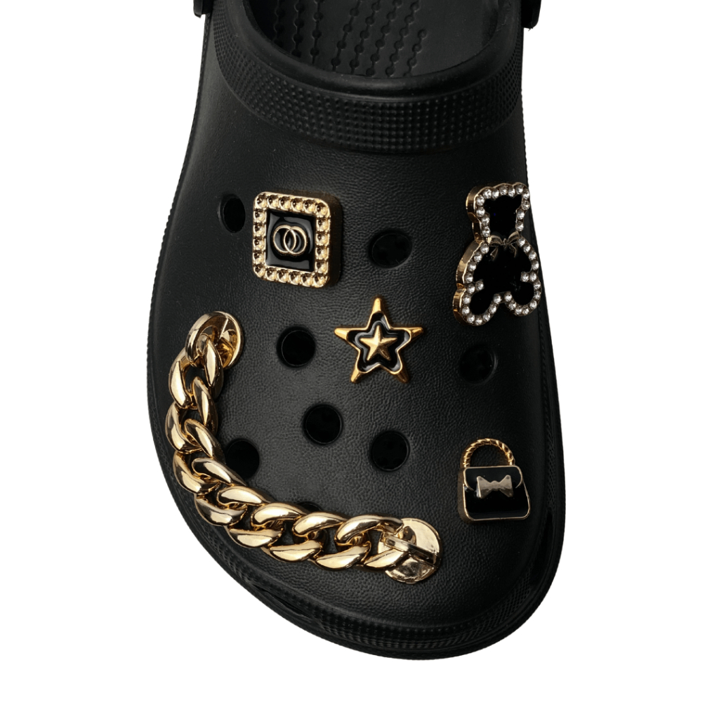 Chinelo Feminino botons Estilo Babuche Pingente de Metal Corfly Baixo EVA Solado Leve Antiderrapante botons aleatório