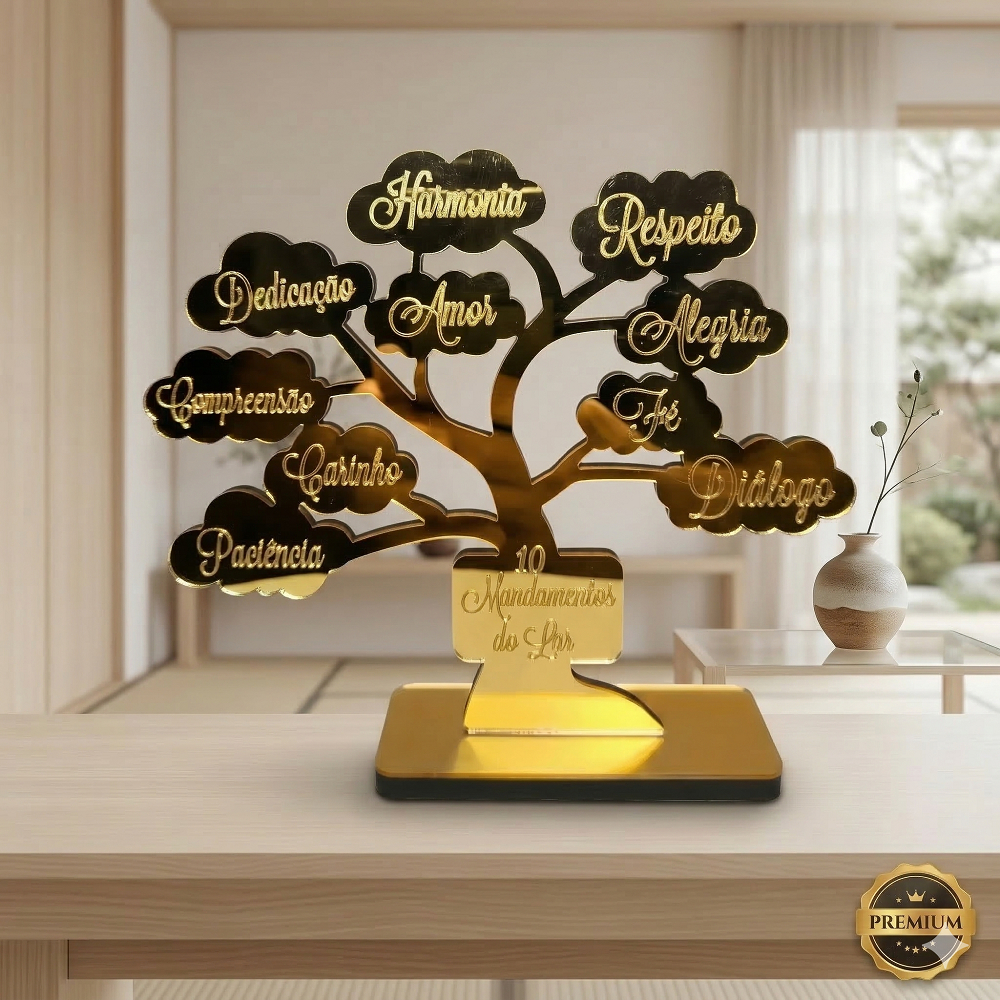 Arvore da vida Decorativa 10 Mandamentos do Lar enfeite decoração Dourado Prata bronze em Oferta na Shopee
