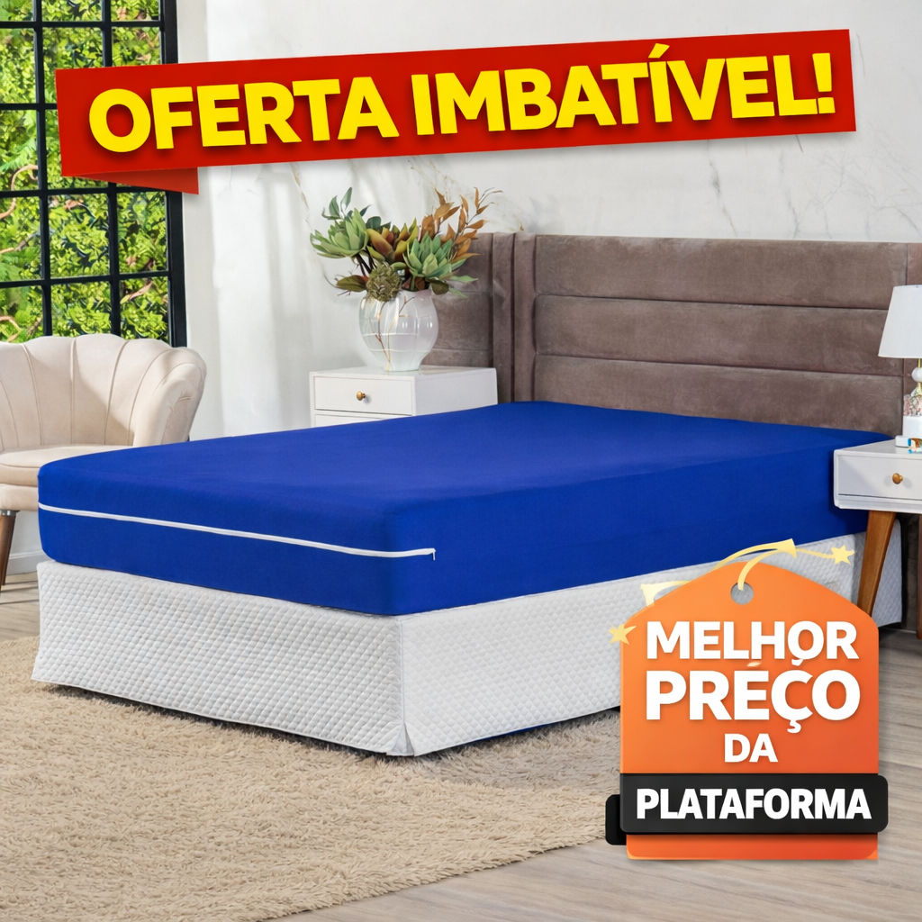 Capa De Colchão Casal Malha Com Zíper em Oferta na Shopee