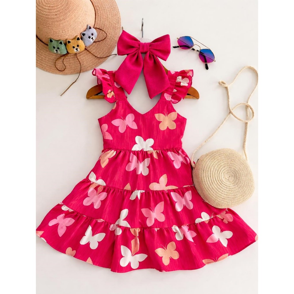 Vestido Infantil Menina Luxo Premium Verão em Oferta na Shopee