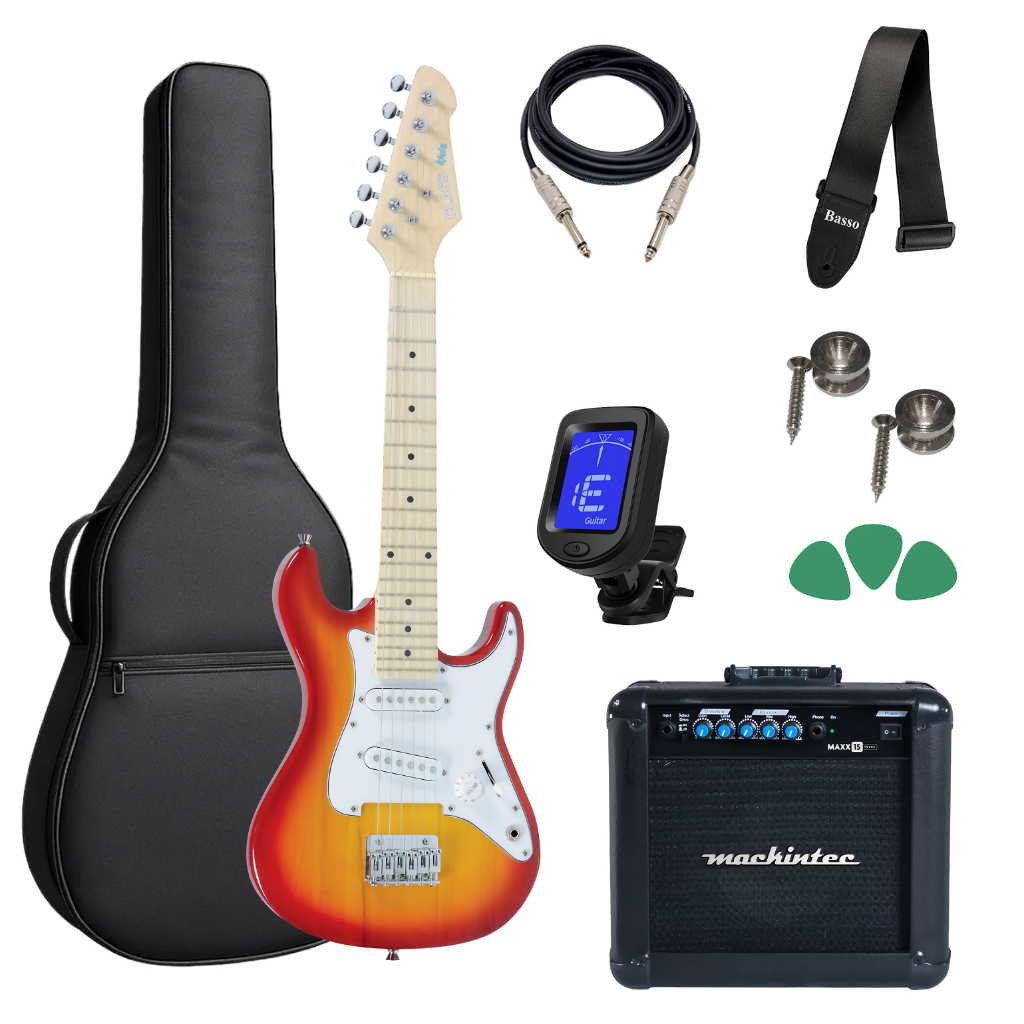 Guitarra Infantil Clk10 Cs Sunburst Capa Cubo + Acessórios