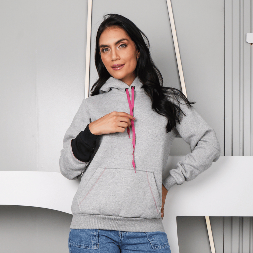 Moletom Feminino Bolso Canguru com e sem Capuz Barra Punho Canelado Edex Jeans Anti-Bolinha