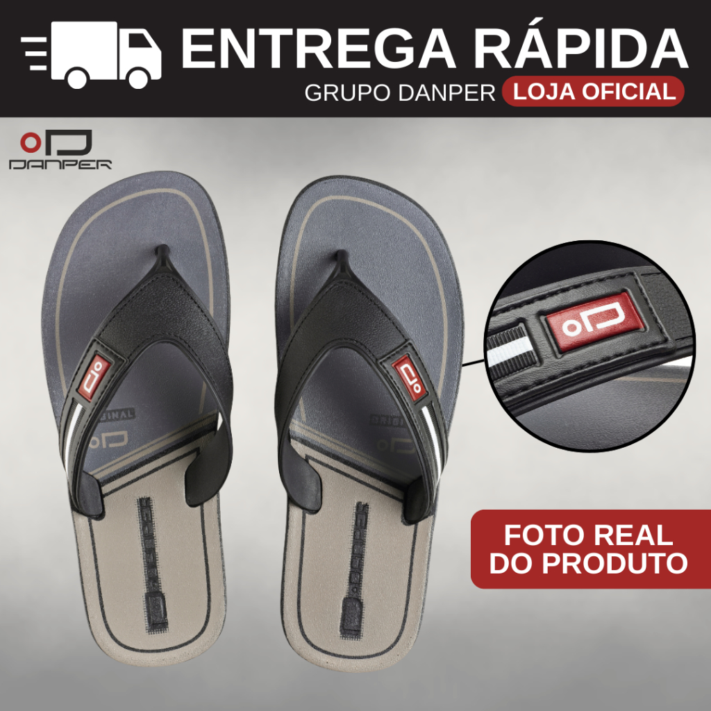 DANPER Chicago Chinelo de Dedo Masculino Praia Casual Qualidade