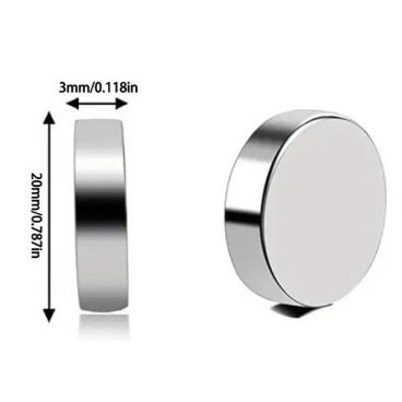 Ima de Neodímio redondo 20x3mm 2 peças (tamanho médio)