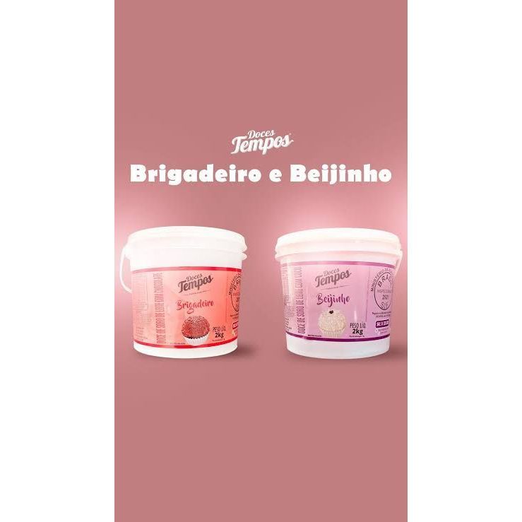 Brigadeiro e Beijinho pronto para enrolar 2kg - Doces Tempos em Oferta na Shopee