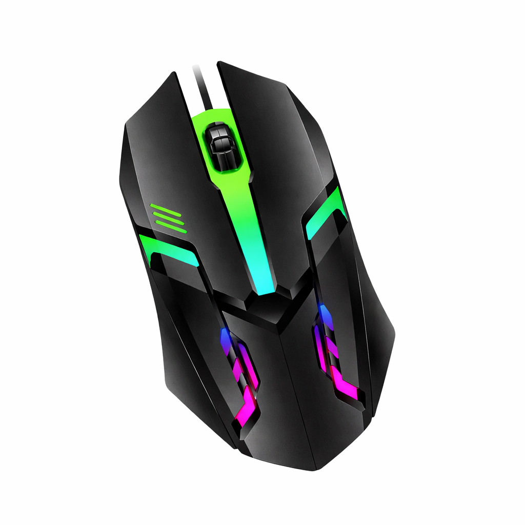 Mouse Gamer RGB LED USB 1200 DPI Com Fio Ergonômico Alta Precisão PC Notebook