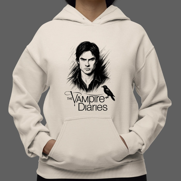 Moletom Canguru Unissex Diário de um Vampiro Simples De Qualidade Confortável Série The Vampire Diaries