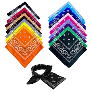 20 Bandanas Escolha as Cores Bandana Lenço Estampado Em Poliéster em Oferta na Shopee