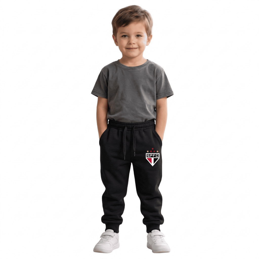 Calça Moletom Infantil Quentinha Confortável Flanelada EscolaTimes São Paulo