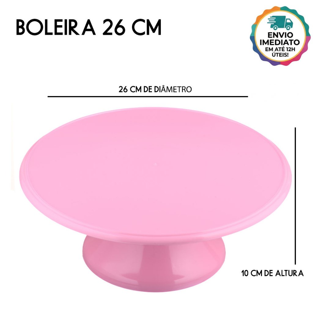 Boleira 26cm em Plástico Colorida Festa Infantil Entrega Rápida
