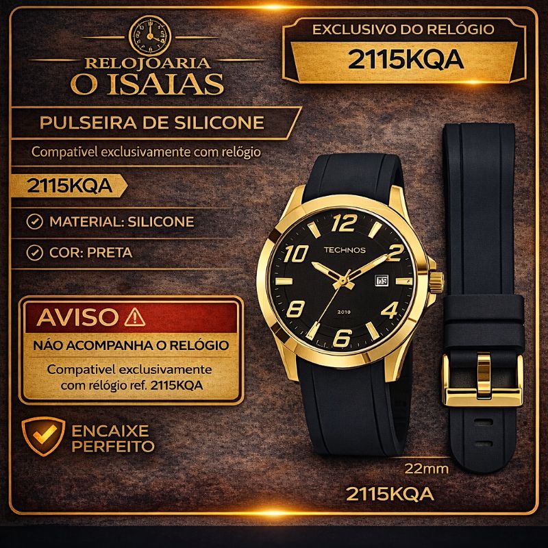 Pulseira Relógio Technos 2115KQA - Em silicone