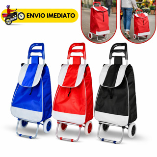 Carrinho De Compras Com Rodas Multiuso Feira Supermercado Reforçado Dobrável Sacola Bolsa Térmica Suporta 30kg Colorido em Oferta na Shopee