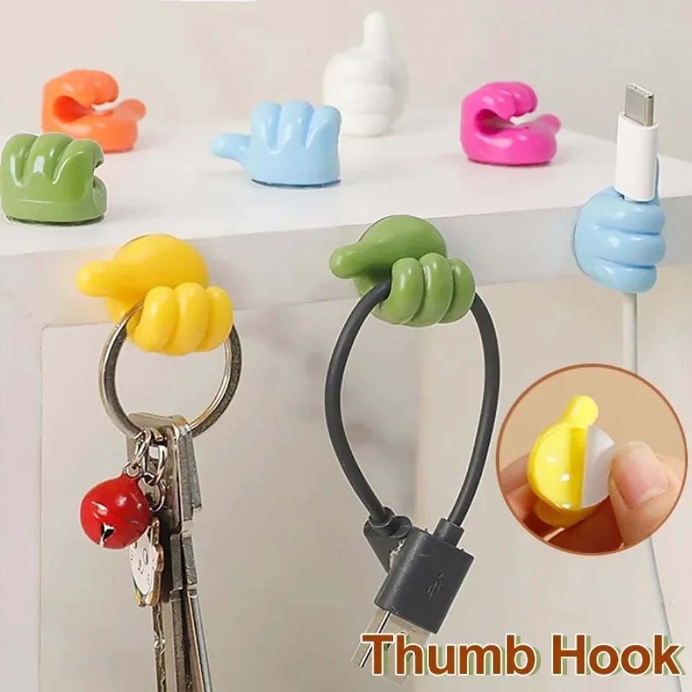 10/20 Peças Ganchos De Silicone Para Parede Do Polegar-Clipes Adesivos Cabos E Chaves