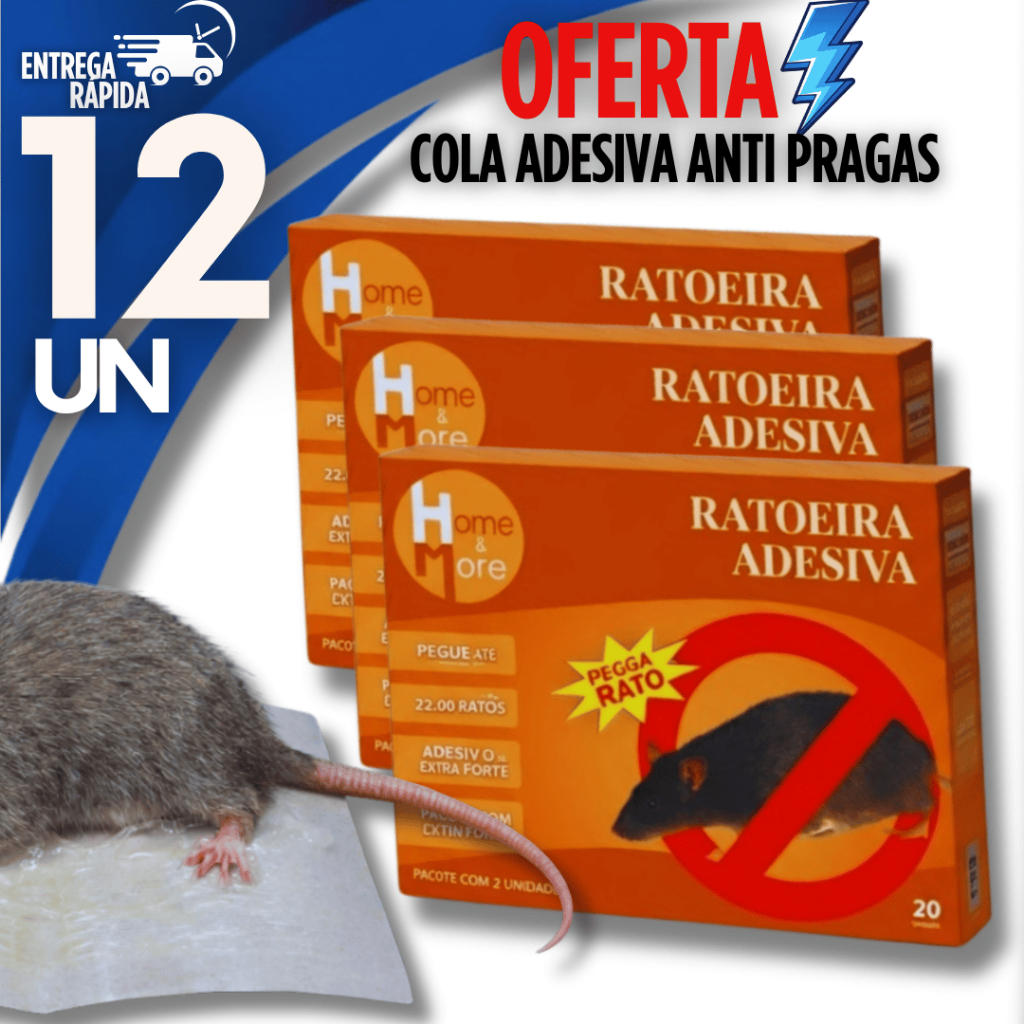 Conjunto Adesivo para Pragas e Roedores Insetos Rasteiros Multiuso Antí Pragas Forte Utilidades