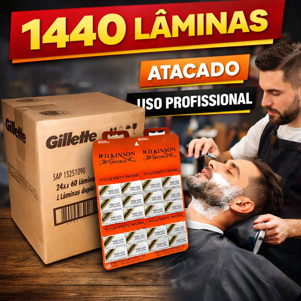 Lâmina Wilkinson Original 1440 Unidades Atacado Profissional Barbeiro Alta Durabilidade