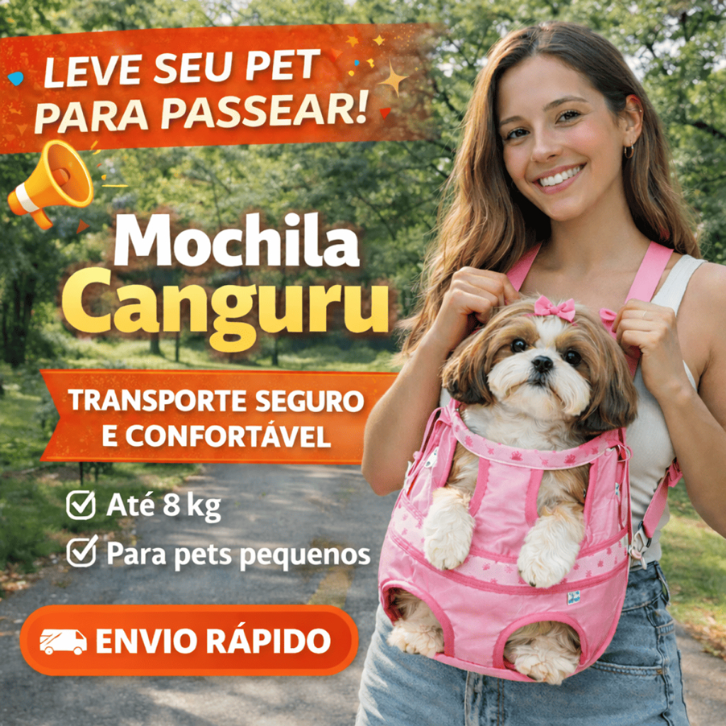 Canguru para Cachorro até 8kg | Confortável, Segura e Resistente