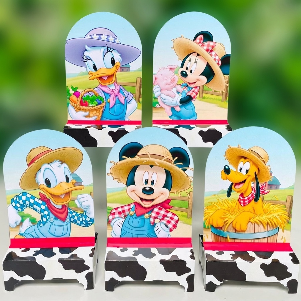 20 UNIDADES - Porta Bis duplo Fazendinha do Mickey  Pegue e Monte - Lembrancinhas, Caixinhas Festa infantil VARIOS TEMAS