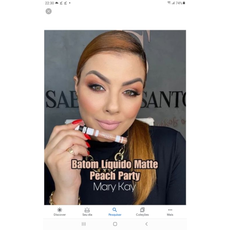 🍑 Batom Gel Semi-Matte Mary Kay – Cor Peach Party 🍑