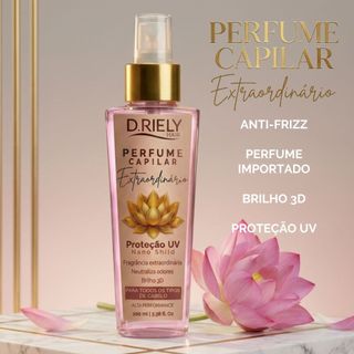 Perfume Capilar P/ Cabelo Feminino C/ Brilho Anti Frizz Proteção UV D.Riely Hair Body Spl…