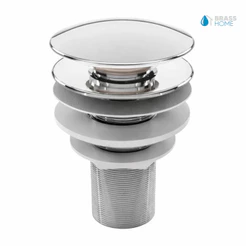Válvula Click Cromada ABS 7/8 Ralo para Pia Cuba de Banheiro Lavabo Cozinha Tampa Removível