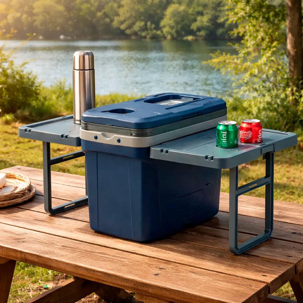 Caixa Termica 20 L 2 Mesas Laterais Dobrável Cooler Portatil