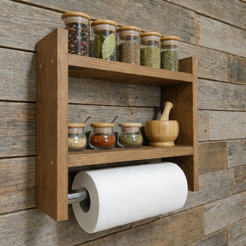 Nicho Porta Temperos _ Organizador Multiuso Cozinha Banheiro Área gourmet 30x30 em Oferta na Shopee
