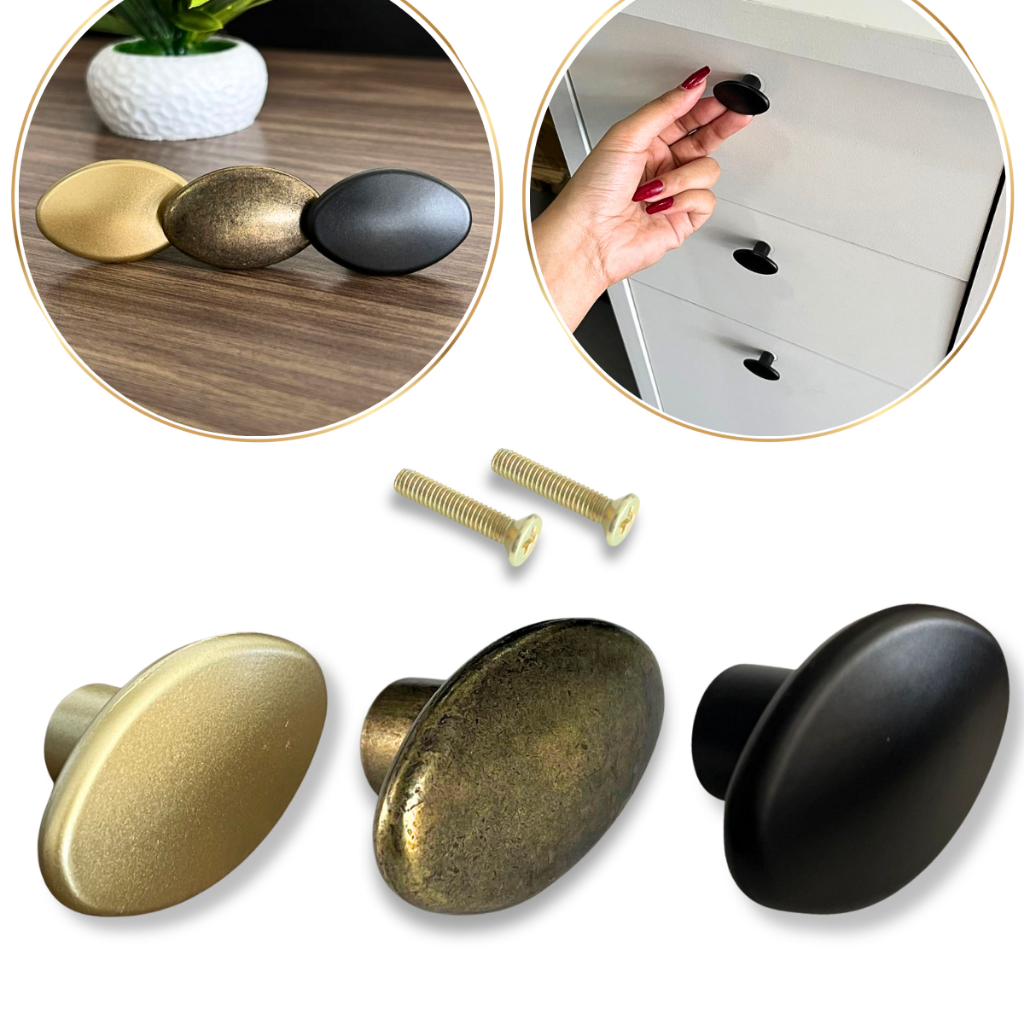 Kit 4 Puxador de Gavetas Móveis Gabinetes Cozinha Armários Cômodas Metal - Premium