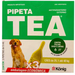 Pipeta TEA para cães de 25,1 a 40kg, Antipulgas. com 3 unidades