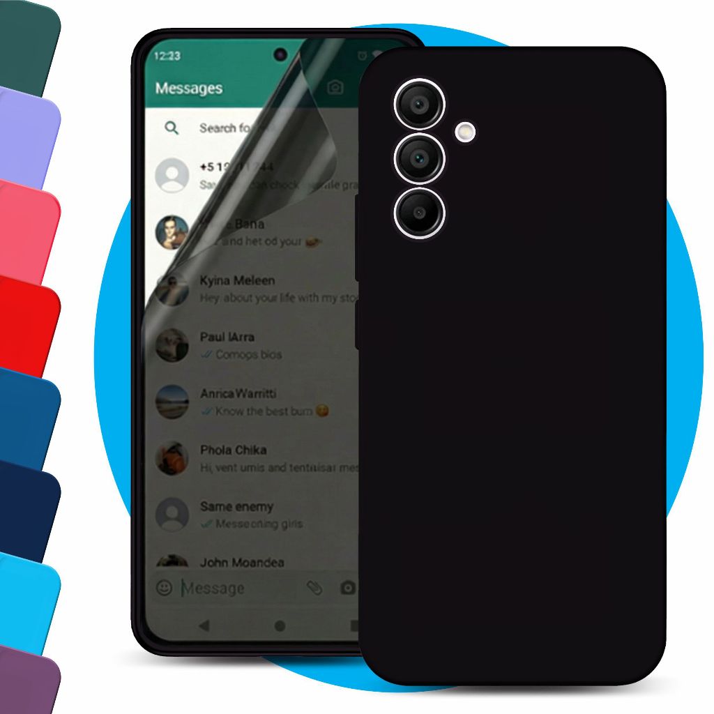 Capa Capinha Anti Impacto Aveludada Colorida + Película Privacidade Para Samsung Galaxy A17 5G