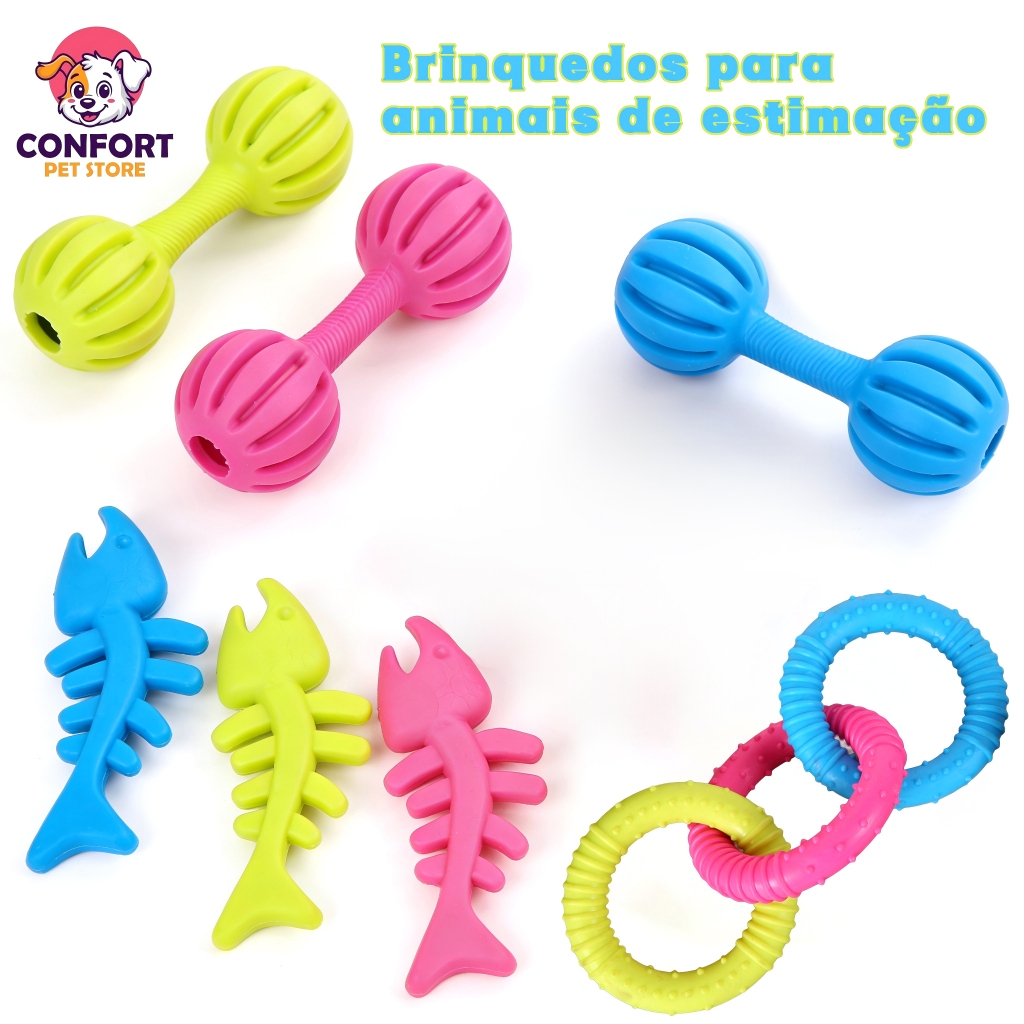 Brinquedo resistente e durável para limpeza dos dentes do cão, feito de material TPR. em Oferta na Shopee