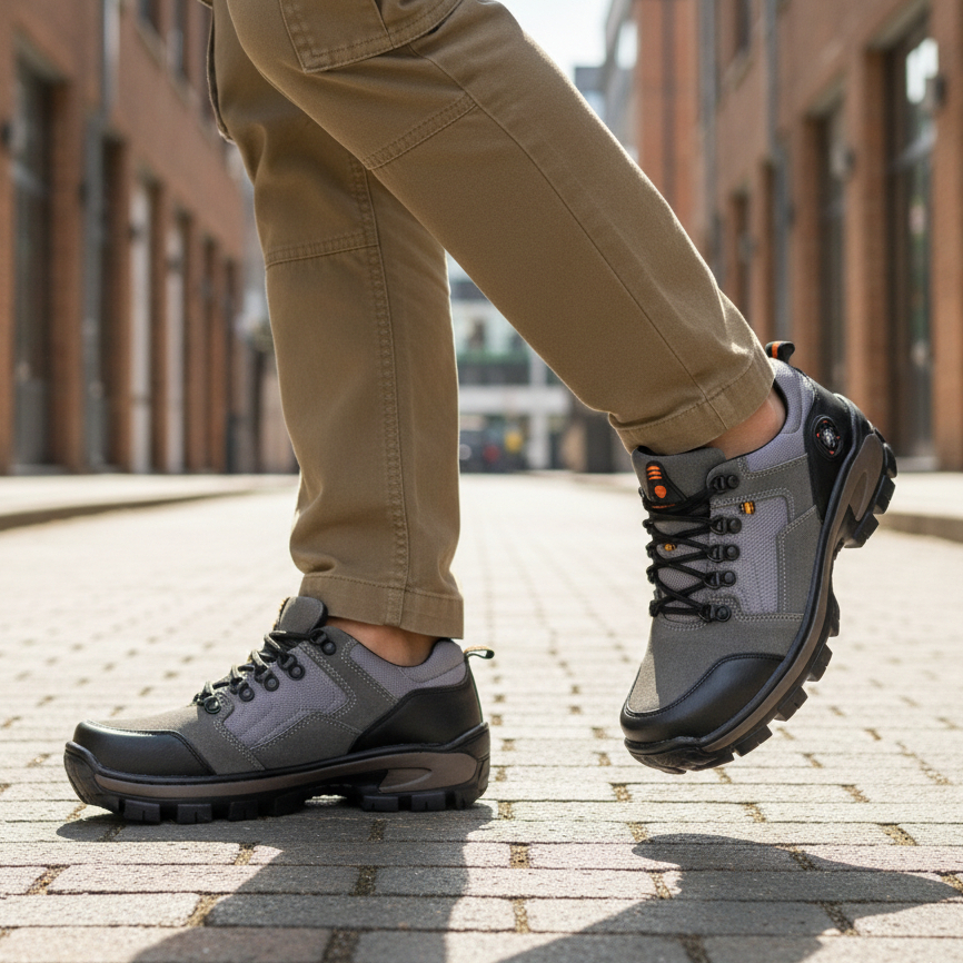 Tênis de Trilha Adventure Trekking Couro Legítimo Motocross Pesca Camping Sola Costurada…