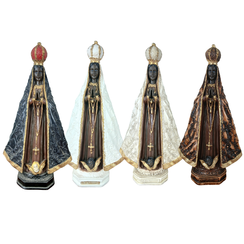 Nossa Senhora Aparecida 30 cm Gesso Modelo Italiano Imagem Católica Decoração Religiosa Presente Fé Alta Qualidade