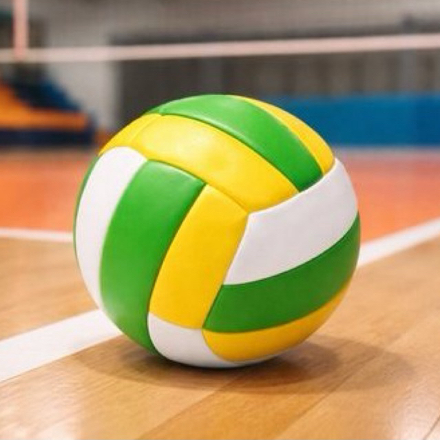 Bola Volei Infantil Inflavel Verde e Amarelo Vinil Macia Brinquedo Recreação Atividades Ar Livre Brasil Esporte